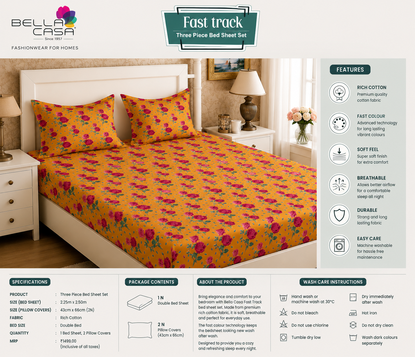 Bella C Fast Track Bedsheet Set