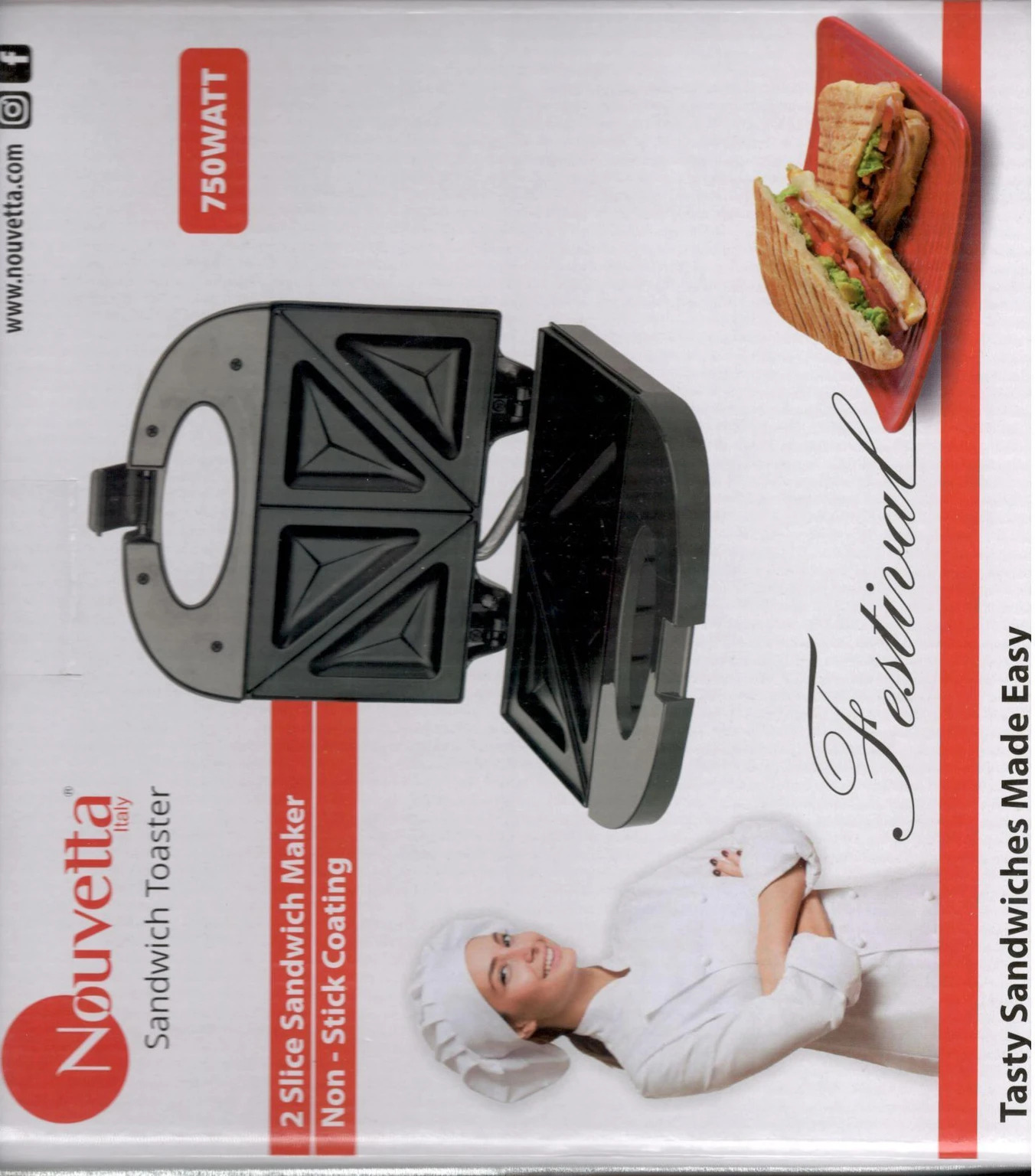 NOUVETTA FESTIVAL SANDWICH TOASTER NST18770