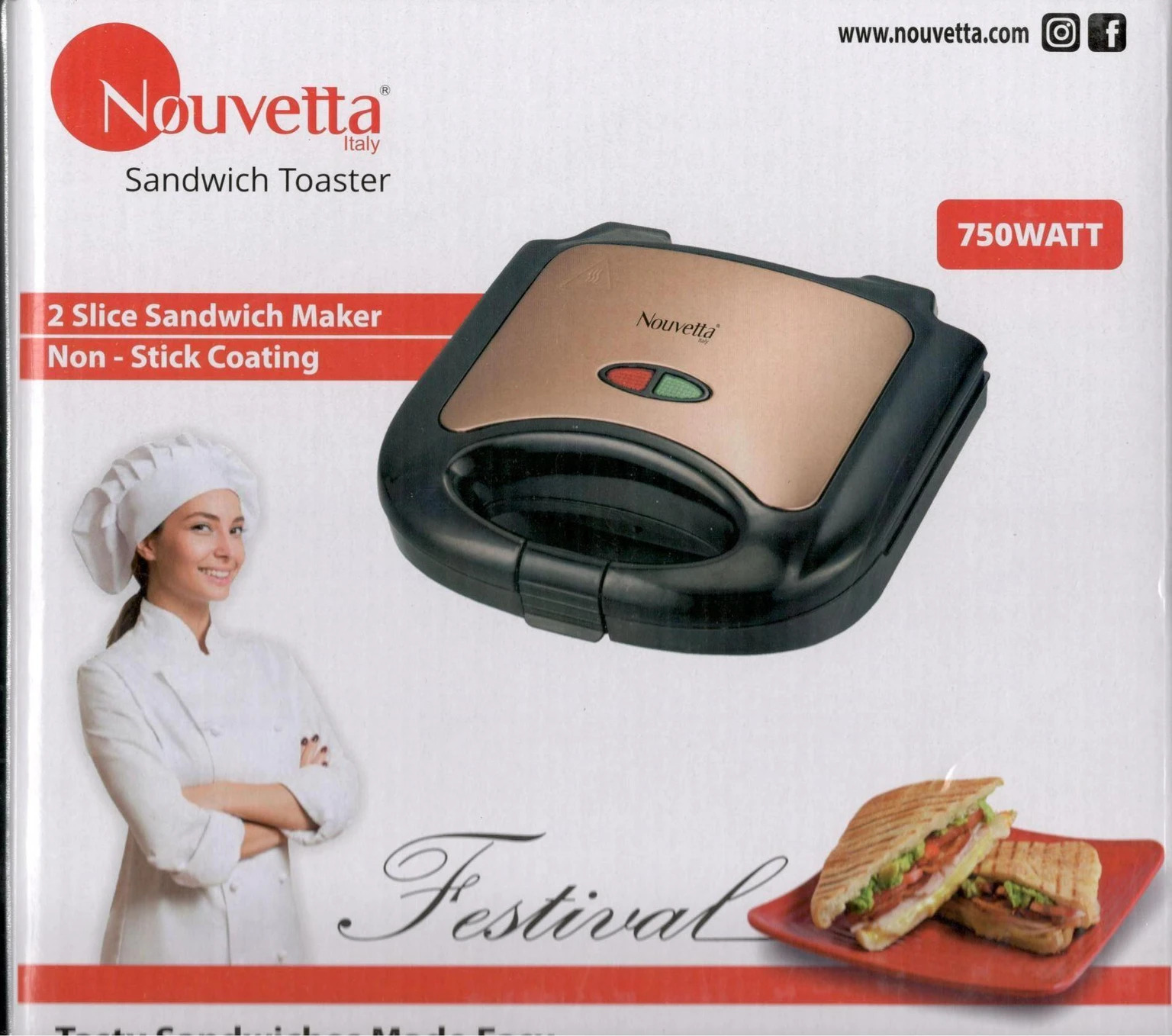 NOUVETTA FESTIVAL SANDWICH TOASTER NST18770