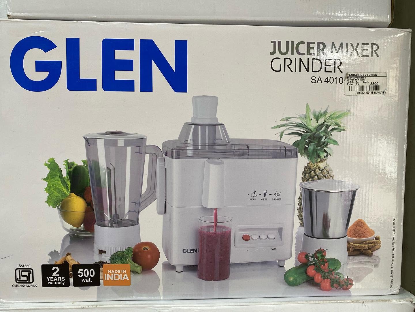 Glen SA4010 Juicer Mixer Grinder 2 Jar