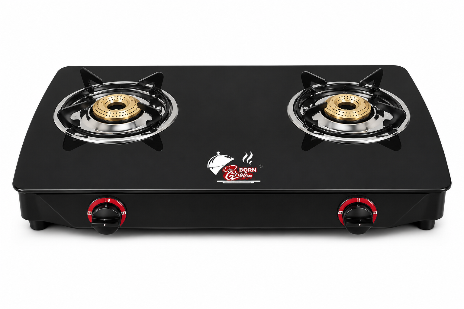 Born Chef Double Burner Glass Top Gas Stove