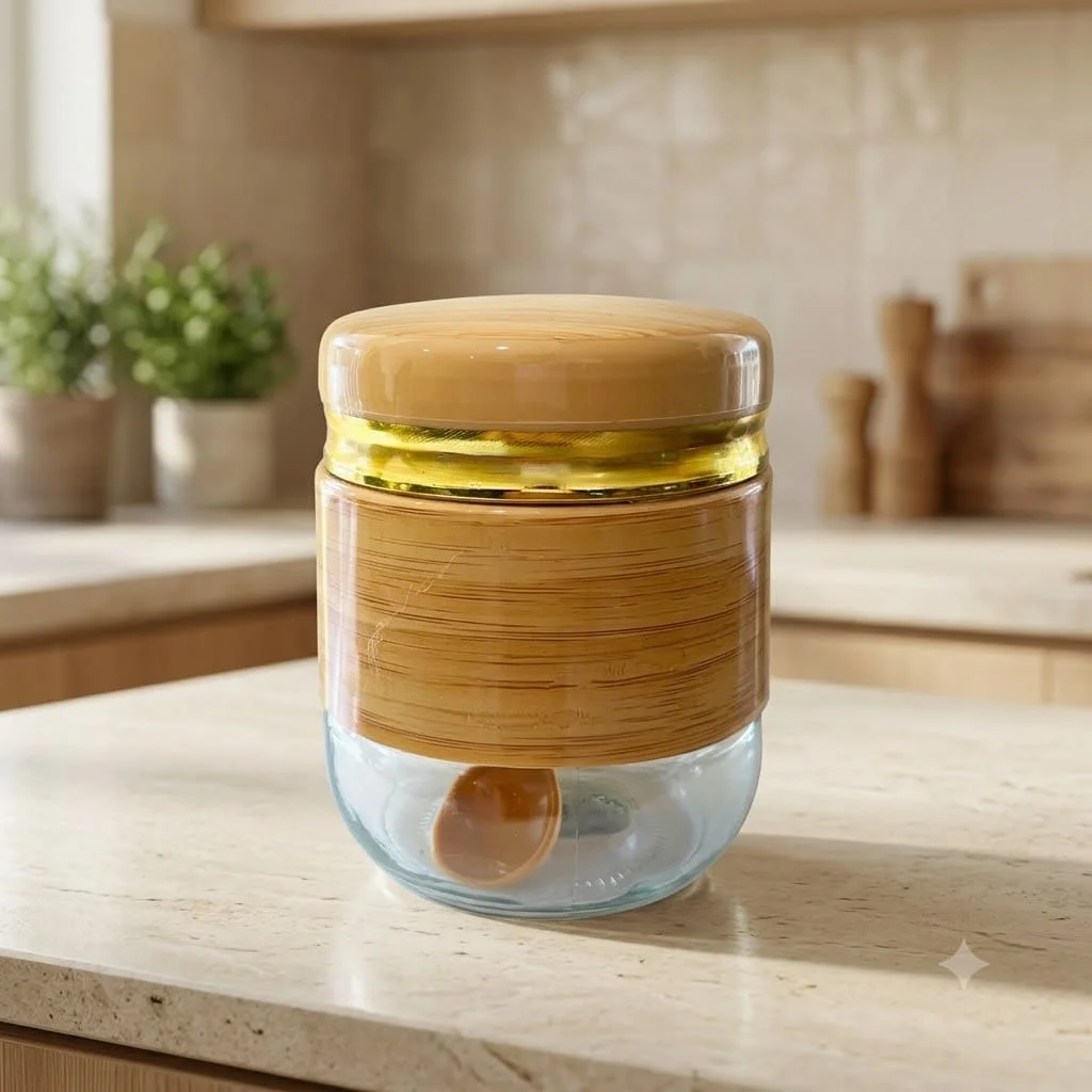 BC 4Pc Borosilicate Glass Storage Jar With Rack